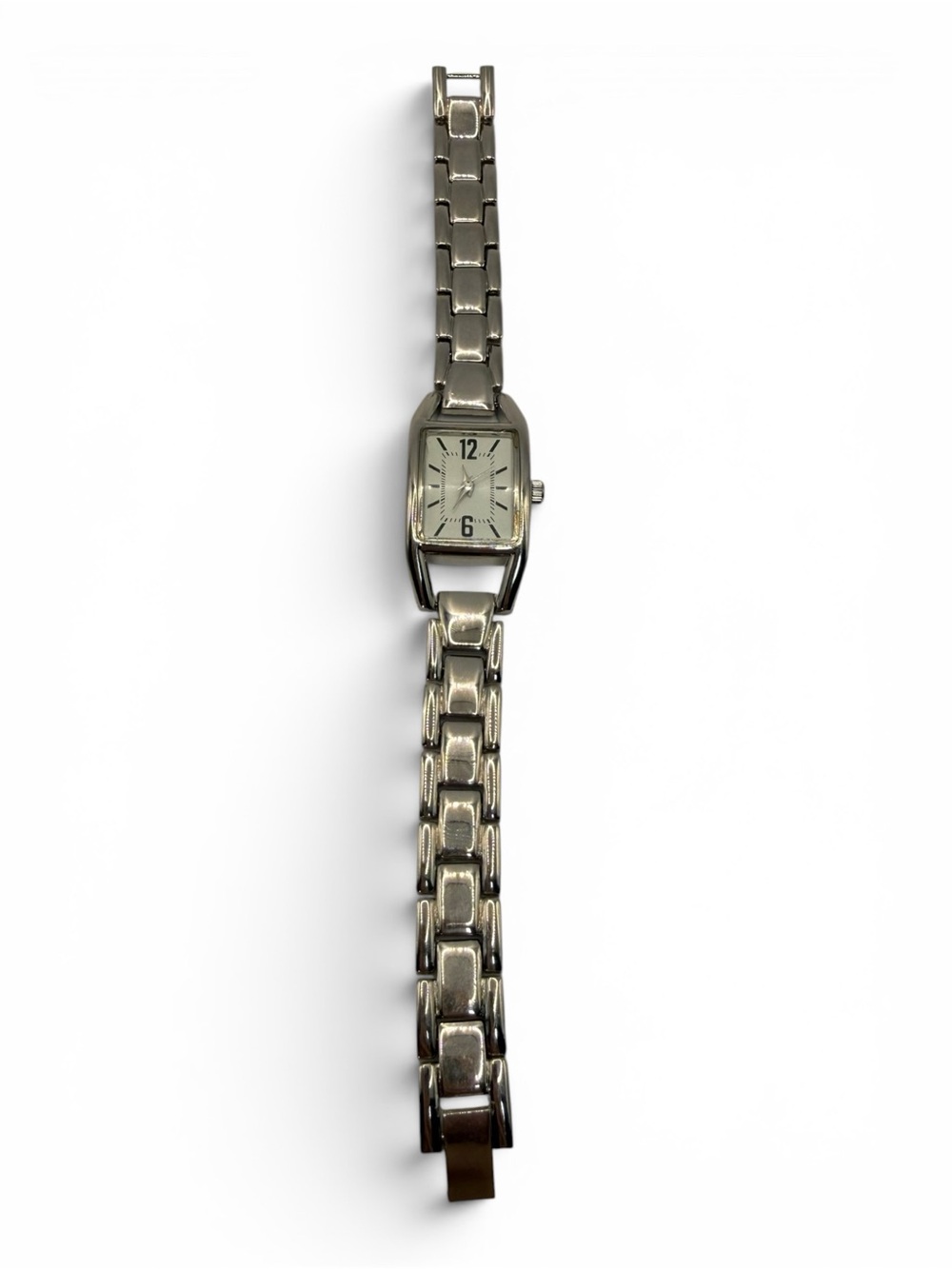 Silver Link Bracelet Watch - Classic Rectangular Face